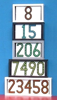 stack of horizontal LEDress house number displays