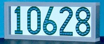 Blue LED house number sign -- LEDress brand