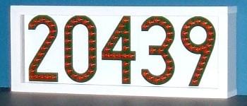 Red LED house number sign -- LEDress brand