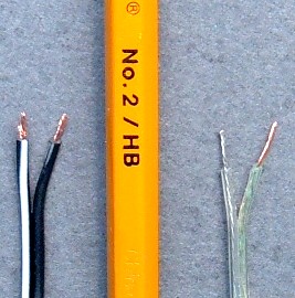 wire size compared to a pencil width