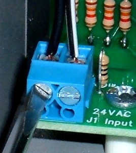 using screwdriver on terminal block